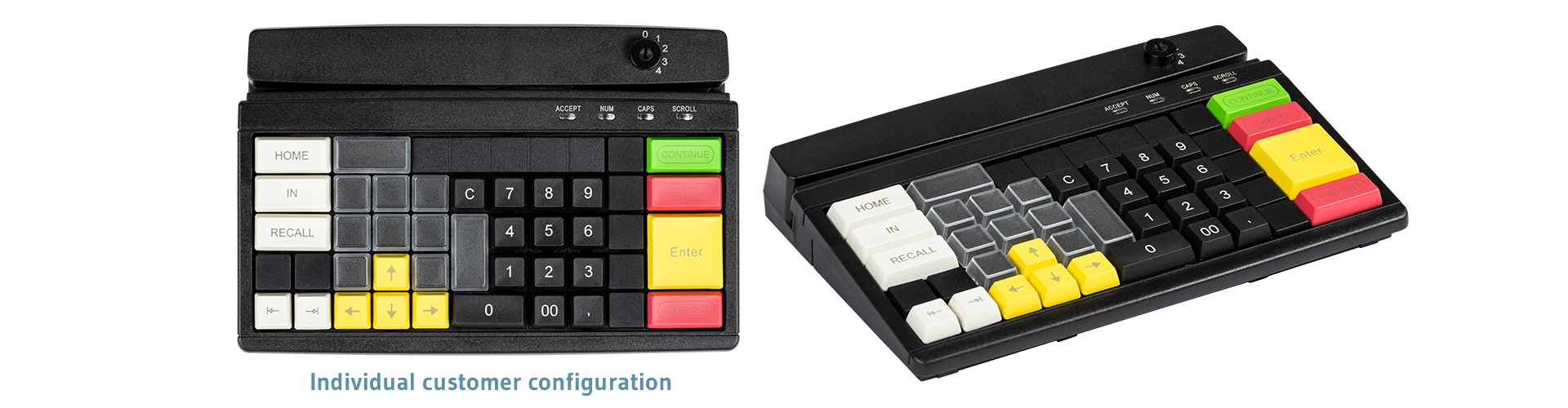 Programmable Cash Register Keyboard with Key Lock