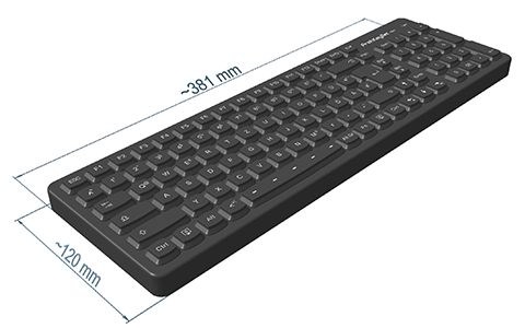 SIK 2500 Keyboard Size | Industrial Silicone Keyboard with LEDs