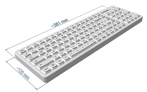 SIK 2500 Keyboard Size | Hygienic Silicone Keyboard